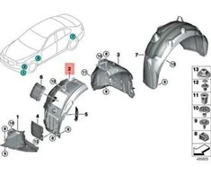 Originalus BMW 5 G30 G31 Priekinis Dešinysis Ratų Korpusas Priekinė Sekcija 51717340786