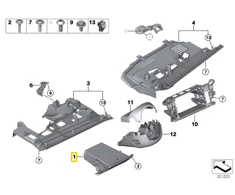 Originalus BMW 51459206025 - Sulankstomas skyrius vairuotojo pusėje Juodas 5 serija