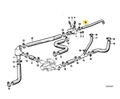 Originalus BMW E12 E21 E28 aušinimo sistemos termostatas vandens žarna OEM 11531271468