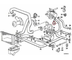 Originalus BMW E28 E30 E34 Z1 kupė aušinimo sistemos vandens žarna OEM 13541719966