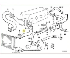 Originalus BMW E34 Estate Saloon turbokompresoriaus įsiurbimo vamzdis OEM 11531717705