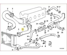 Originalus BMW E34 Estate Saloon turbokompresoriaus įsiurbimo vamzdis OEM 11531717705