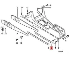 Originalus BMW E38 725tds 728i Galinis Dešinysis Centrinio Konsolės Apdailos Panele 51168235510