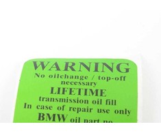 Originalus BMW E38 E39 E46 E85 alyvos bako lipdukas OEM 24111423619