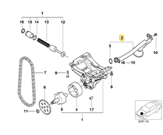 Originalus BMW E38 Tepimo Sistema/Aliejaus Siurblio Siurbimo Vamzdis OEM 11417503261