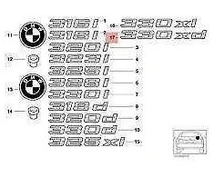 Originalus BMW E46 bagažinės dangčio chromuotas 330xd emblemos ženklelis OEM 51147032917