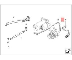 Originalus BMW E46 E53 E60 Prieššildymo sistemos laidų kabelis starteriui OEM 12427789231