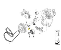 Originalus BMW E60N E61N E70N APSAUGOS KAPSELIS Įtempimo ratukas OEM 11287802640