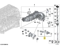 Originalus BMW E60N E61N E81 E82 E83N įsiurbimo kolektorius AGR vamzdis OEM 11617806995