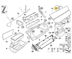 Originalus BMW E70 E70N E71 E72 SAC pirštinės skydo tvirtinimo elementas OEM 51459111119