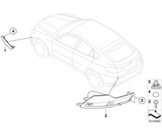 Originalus BMW E71 E72 SAC Galinis Kairysis Rūko Žibinto Atspindys OEM 63147187219