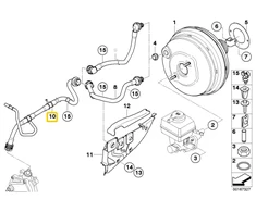 Originalus BMW E71 SAC galios stabdžių įrenginio vakuuminis vamzdis OEM 11667560243
