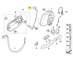 Originalus BMW E83 E83N SUV durų užrakto mygtukas OEM 51213403301