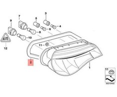 Originalus BMW E85 E86 kupė kabrioletas galinio žibinto tarpiklis dešinėje OEM 63217167590