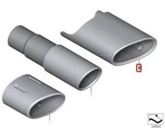 Originalus BMW E90 E90N E91 E91N E92 E92N išmetimo vamzdžio apdaila OEM 18307618464