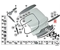 Originalus BMW F07 520d 528i 530d 530dX 535d 535dX 535i bagažinės dangtis 51137345621