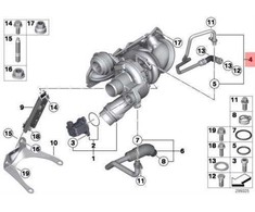 Originalus BMW F20 F20N F21 Tepimo Turbo įkroviklio Alyvos Vamzdis OEM 11427608123
