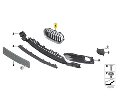 Originalus BMW F20N F21N Priekinis Radiatoriaus Inksto Urban Grilis Kairysis OEM 51137371687