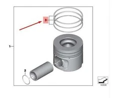 Originalus BMW F30 F01N F02N F06 F07 Remonto rinkinys 1x stūmoklio žiedai OEM 11257812627