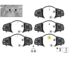 Originalus BMW F30 F20LCI F36 vairo jungiklio mygtukas multifunkcinis sportinis