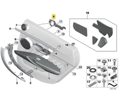 Originalus BMW F36 Gran Coupé Adapterių durų apdailos panelės dešinė OEM 51447342190