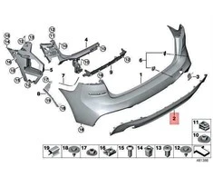 Originalus BMW F46 214d 216d 216i 218d 218dX 218i Galinis bamperio dangtis 51128067073
