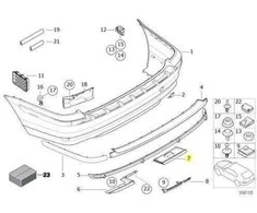 Originalus BMW Flap Towbar Bumper Juodas 3er e46 51128227569 OEM