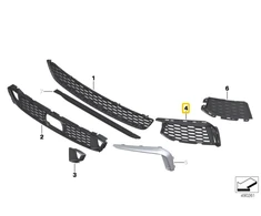 Originalus BMW G32 GT apdailos elementai priekinio grotelių oro įsiurbimo atidarymas dešinėje 8069710