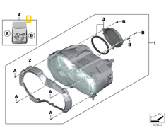 Originalus BMW K50 K51 mažų detalių rinkinys priekinio žibinto OEM 63128526014