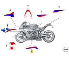 Originalus BMW K67 0E23 dekoratyvinis variklio spoileris dešinėje 51148406672