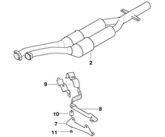 Originalus BMW laikiklis išmetimo sistema 5 serija e39 525d 530d m57 18212247978 OEM