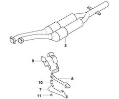 Originalus BMW laikiklis išmetimo sistema 5 serija e39 525d 530d m57 18212247978 OEM