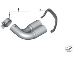 Originalus BMW M Performance išmetimo vamzdžio apdailos galas chromuotas F30 18302296889