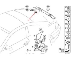 Originalus BMW M6 E63 630i 635d 645Ci 650i Dešinysis vandens kanalo dangtelis 51717124910