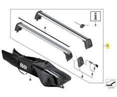 Originalūs BMW stogo bėgiai 1 serijai F40 ir F70 82712457809