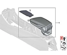 Originalus BMW X1 F39 F45 F46 F48 buferinis ribotuvas centrinio porankio dangteliui 51169387379