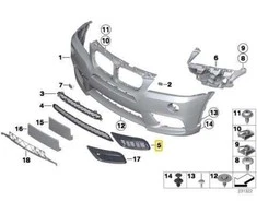 Originalus BMW X3 F25 priekinis bamperio grotelių dešinysis M paketo OEM 51118048110