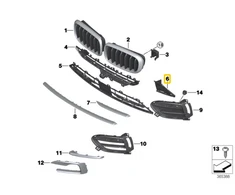 Originalus BMW X6 išorinis variklio alyvos aušintuvas stabdžių oro kanalas kairysis 51117319773