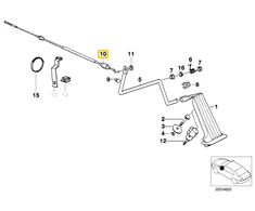 Originalus BMW Z3 Z3 1.9 2.8 Cabrio akseleratoriaus Bowdeno kabelis 35411162973