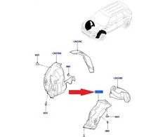 Originalus LAND ROVER PRIEKINIS ŠTITAS RATŲ ARKO APDAILOS APSAUGA LR027395