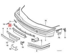 ORIGINALUS OEM BMW E38 Sedanas Priekinis Bamperio Tinklelis ACC Dešinė 51118237084