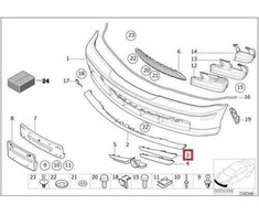 Originalus OEM BMW E46 Cabrio Priekinis Bamperis Viršutinė Dalies Grotelės Kairė 51118233341