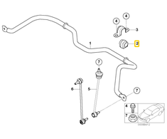 ORIGINALUS OEM BMW MINI R50 R53 R56 R55 R57 Stabilizatoriaus guminis tvirtinimas 31356757146