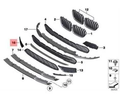 ORIGINALUS OEM BMW X1 E84 Priekinis Bamperio Apdailos Grotelės Dešinė 51117303754