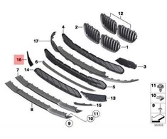 ORIGINALUS OEM BMW X1 E84 Priekinis Bamperio Apdailos Grotelės Dešinė 51117303754
