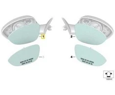 ORIGINALUS OEM BMW Z4 E89 i8 Platus Kampinis Šildomas Veidrodžio Stiklas Kairėje 51167251685