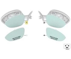 ORIGINALUS OEM BMW Z4 E89 i8 Platus Kampinis Šildomas Veidrodžio Stiklas Kairėje 51167251685