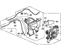 Originalus OEM dešinės pusės elektrinės slankiojančios durų užrakto veikimo mechanizmas Honda Odyssey 2005-2010