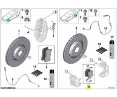 Originalus OEM galinis diskinių stabdžių trinkelių rinkinys BMW 34207883269