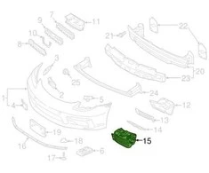 Originalus PORSCHE 718 Boxster Cayman 982 Grotelė Dešinė Matinė juoda 982807684OK1